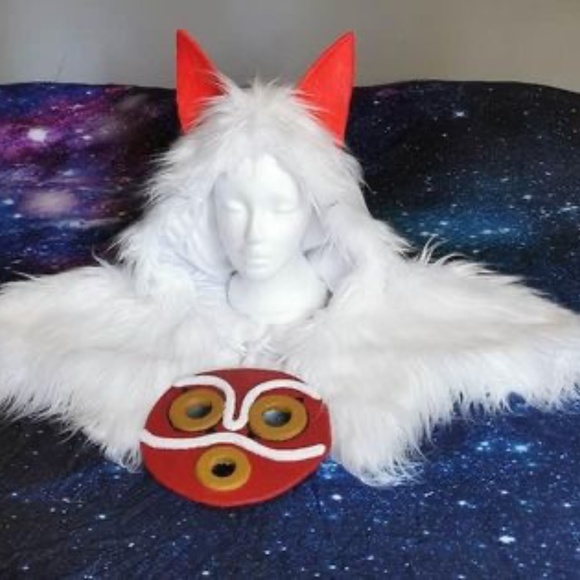 Princess mononoke hood and mask cosplay set - Picture 5 of 5